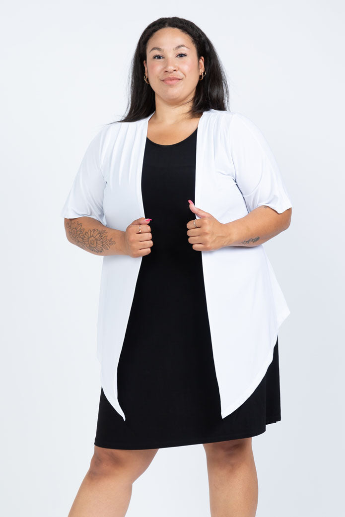 Black LABB Clothing | BL52-01 Perfect White Short Sleeve Cardigan