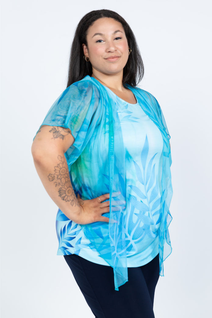 Black LABB Clothing | BL61-108 Perfect Ocean Oasis Short Sleeve Mesh Shrug