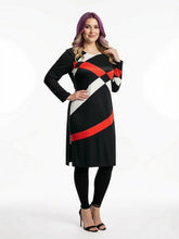 Load image into Gallery viewer, Black LABB Clothing | BL81-202 Red Geo Side Zip Tunic
