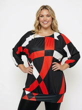 Load image into Gallery viewer, Black LABB Clothing | BL66-202 Red Geo Banded Top

