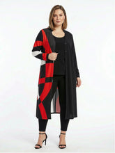 Load image into Gallery viewer, Black LABB Clothing | BL63-202 Red Geo Duster/Dress
