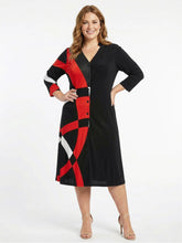Load image into Gallery viewer, Black LABB Clothing | BL63-202 Red Geo Duster/Dress

