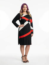 Load image into Gallery viewer, Black LABB Clothing | BL81-202 Red Geo Side Zip Tunic
