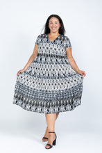 Load image into Gallery viewer, Black LABB Clothing | BL58-111 3 Tier Aztec Short Sleeve Dress
