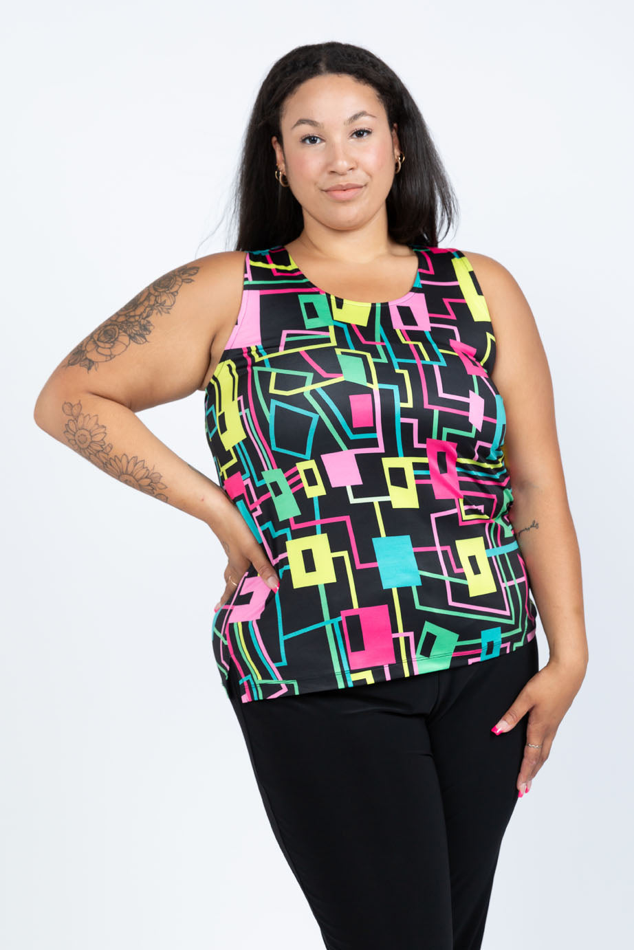 Black LABB Clothing | BL24 Perfect Neon Geo Petite Tank