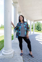 Load image into Gallery viewer, Black LABB Clothing | BL22-222 Aqua Stripe Criss Cross Overlay
